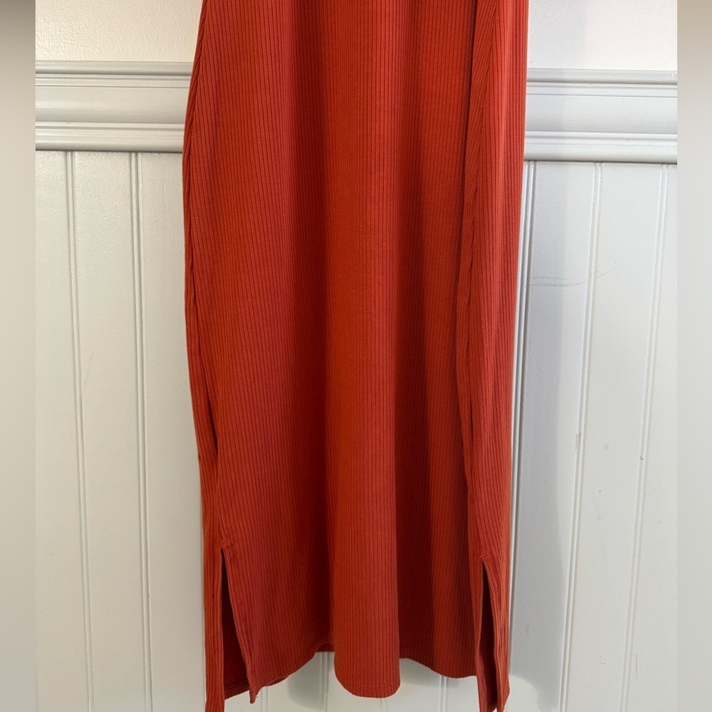 RICHER POORER Women’s Vintage Rib Burnt Orange Spiced Tea Midi Dress Size XS - Picture 4 of 8
